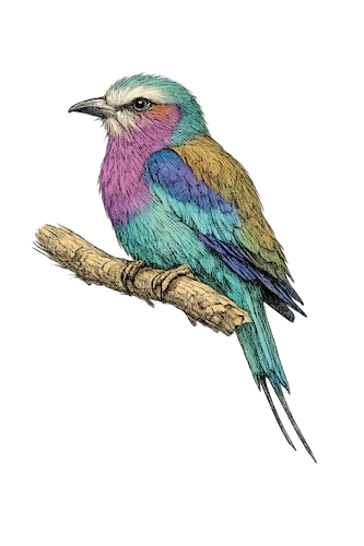 lilac-breasted roller sketch
