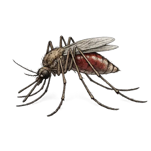 Anopheles mosquito illustration showing malaria vector, Kruger National Park malaria risk
